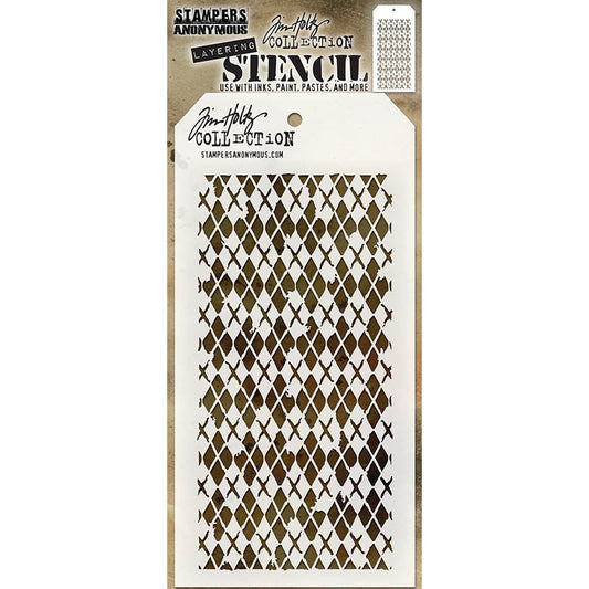 Stampers Anonymous & Tim Holtz : Layering Stencils - Argyle