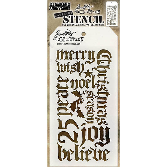 Stampers Anonymous & Tim Holtz : Layering Stencils - Holiday Script