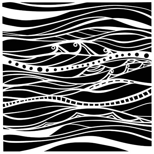 The Crafter's Workshop - Calm Waves 6x6" Stencil