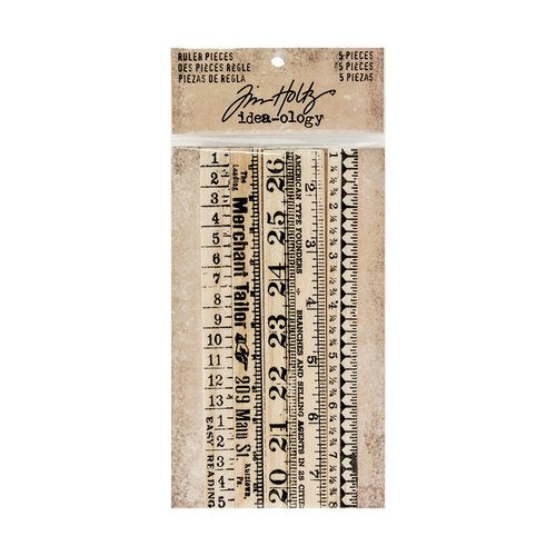 Tim Holtz Idea-Ology Ruler Pieces 5 Pieces
