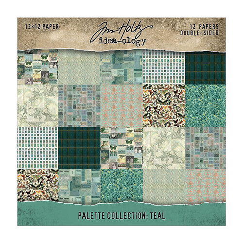 Tim Holtz Idea-Ology Palette Collection Teal 12x12