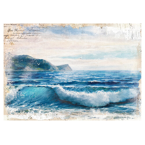 Re-Design With Prima® Decor Transfers - Blue Wave - 25.1x34.9