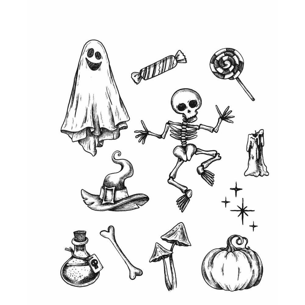 Stampers Anonymous - Tim Holtz : Cling Mounted Rubber Stamps ~ Halloween Doodles