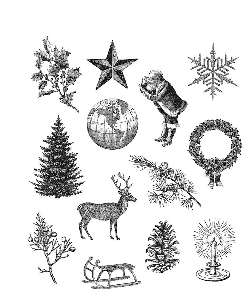 Stampers Anonymous - Tim Holtz : Cling Mounted Rubber Stamps ~ Holiday Things