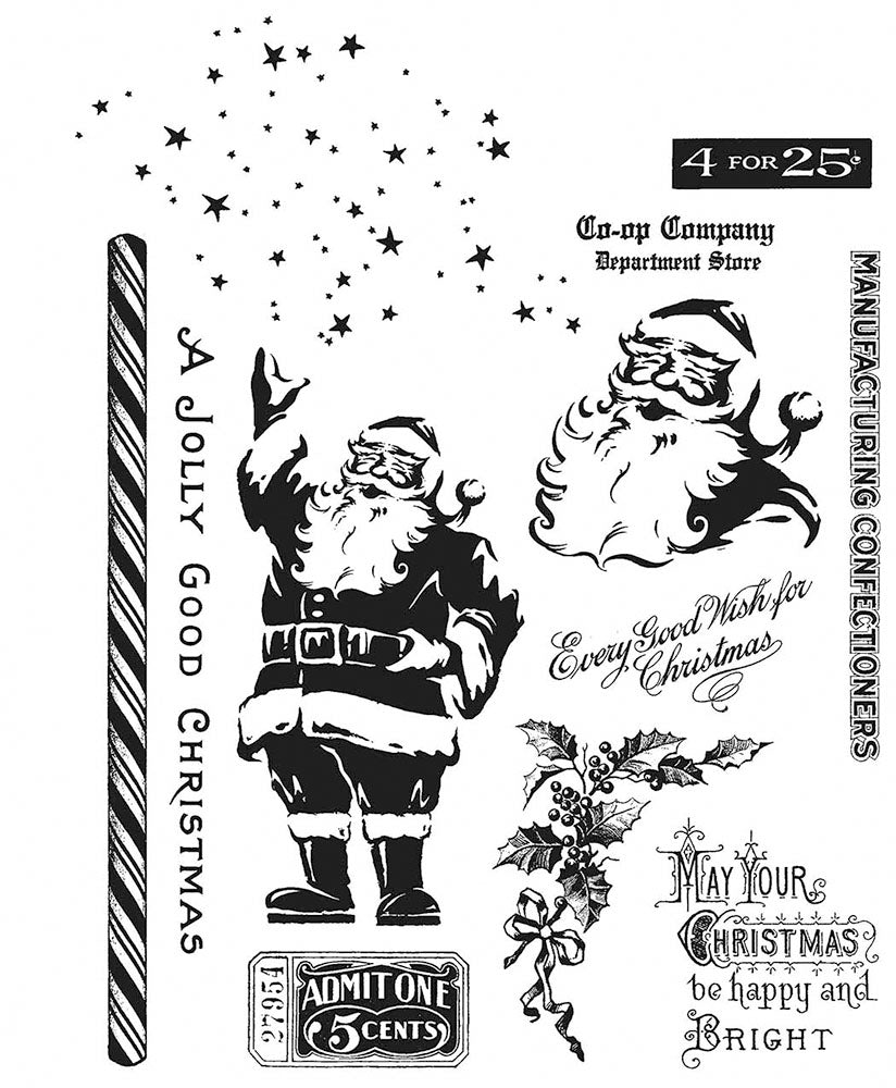 Stampers Anonymous - Tim Holtz : Cling Mounted Rubber Stamps ~ Jolly Holiday