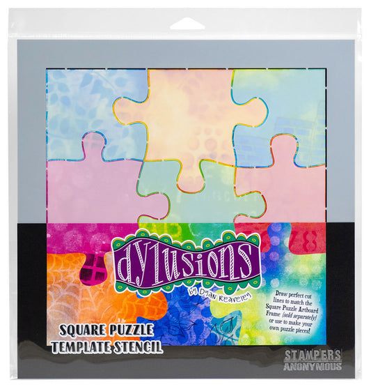 Stampers Anonymous / Dylusions : Square Puzzle Template Stencil