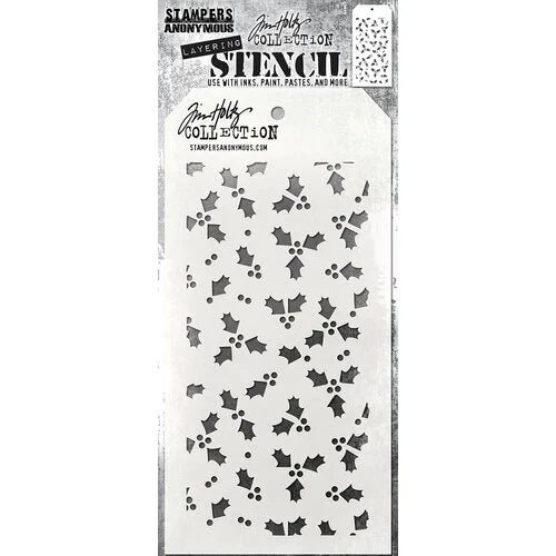 Stampers Anonymous & Tim Holtz - Layering Stencils Tiny Holly