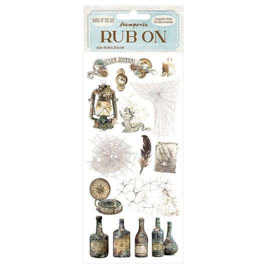Stamperia - Songs Of The Sea Collection - Rub on Transfers - Sea Bottles