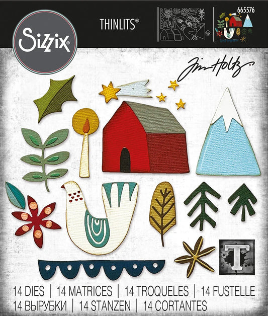 Sizzix & Time Holtz : Thinlits Dies - Christmas Funky Nordic