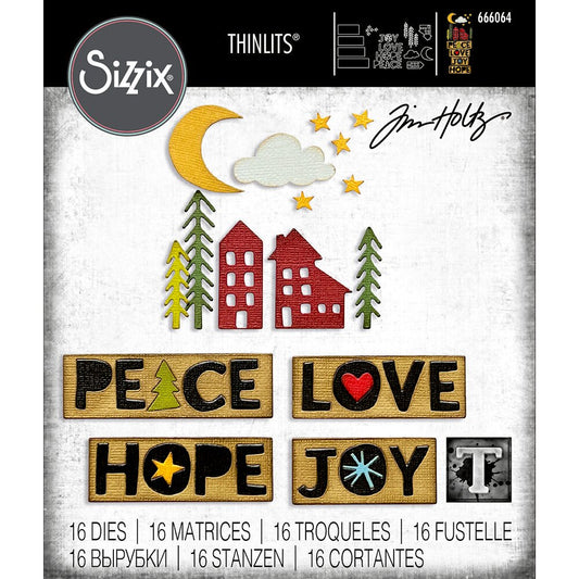 Sizzix & Tim Holtz : Christmas Thinlits Dies Cutouts 16 pieces