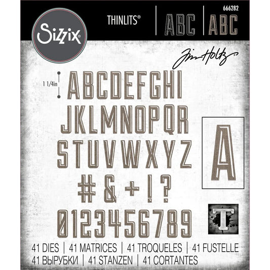 Sizzix & Tim Holtz : Thinlits Dies Alphanumeric Emporium