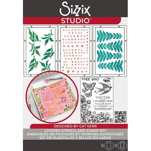Sizzix Studio - Clear Stamp w/ Stencil Set - City Life