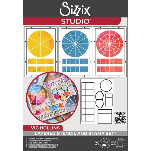 Sizziz Studio - Clear Stamp and Stencil Set - Artist Tools