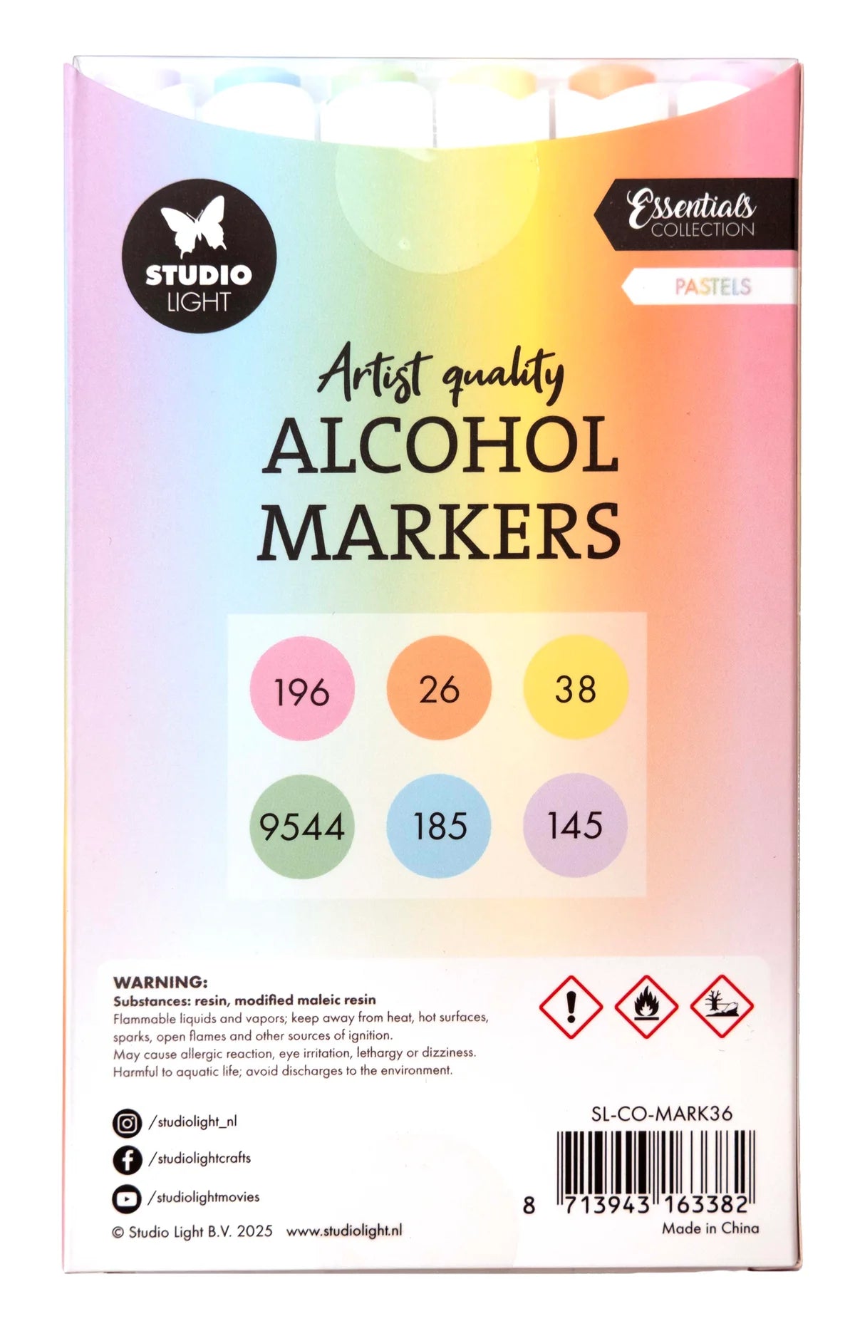 Studio Light - Alcohol Markers - Pastels 6pcs