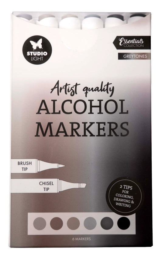 Studio Light - Alcohol Markers - Greytones 6pcs