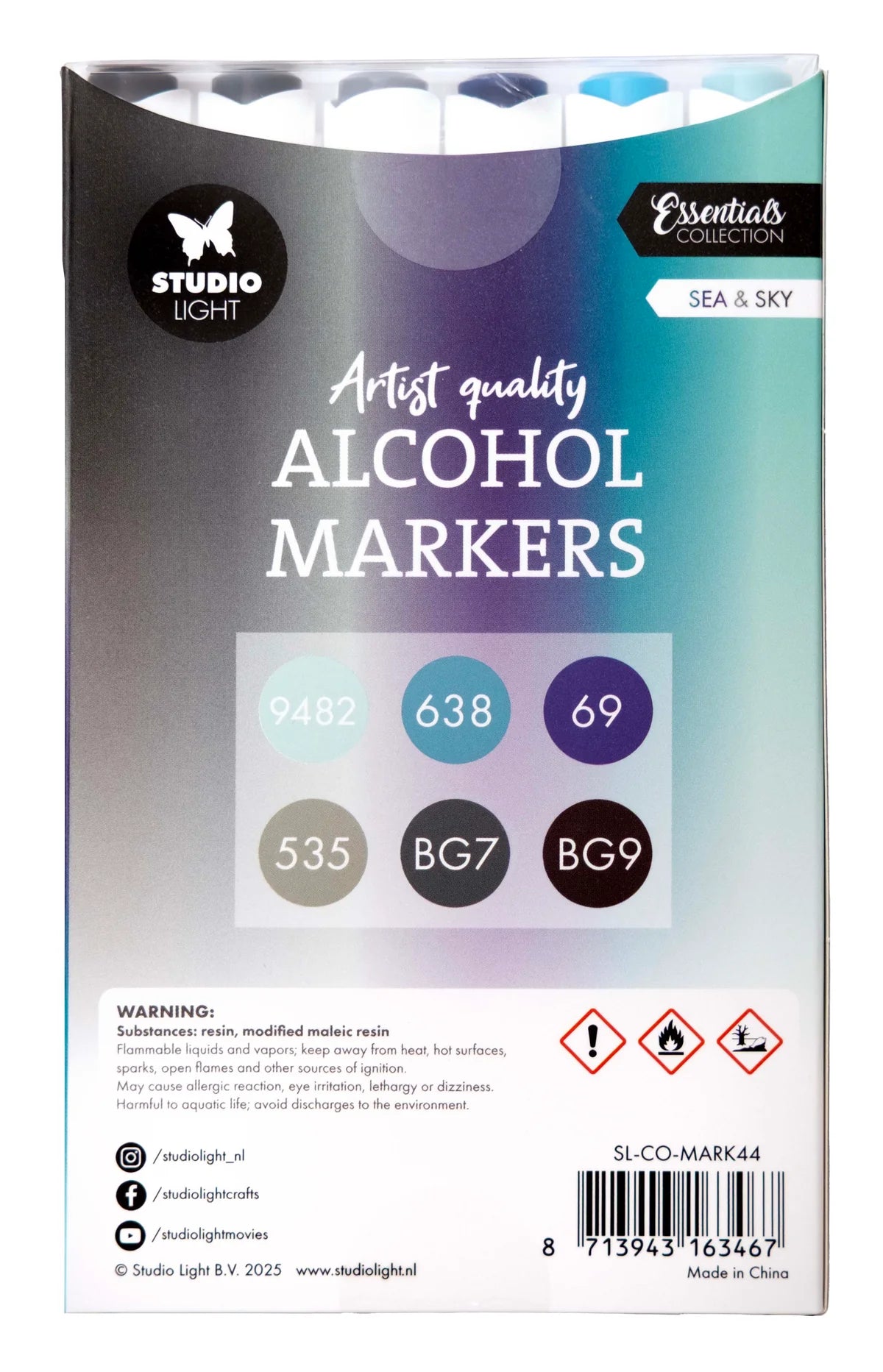 Studio Light - Alcohol Markers - Sea & Sky 6pcs