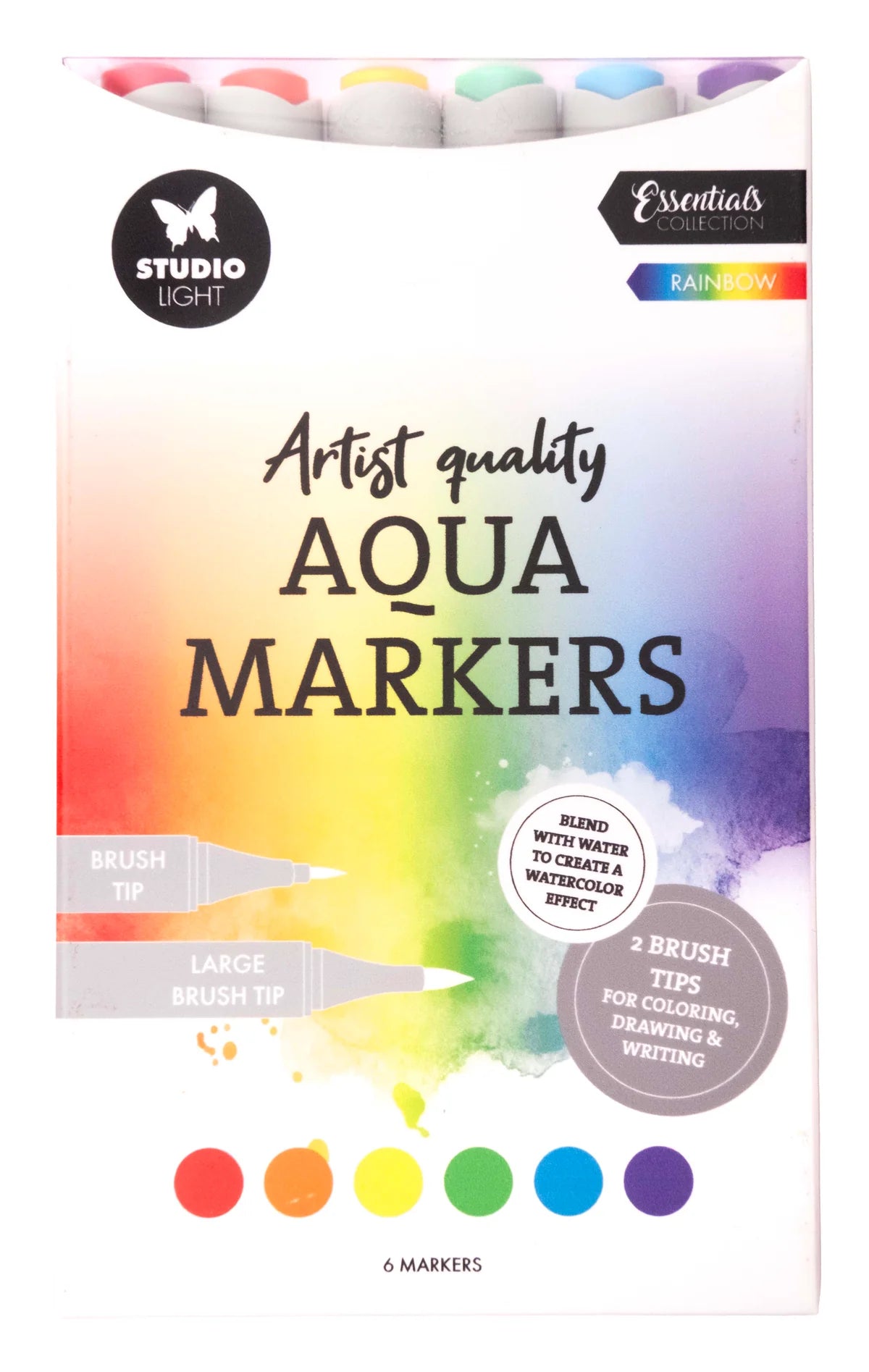Studio Light - Aqua Markers - Rainbow 6pcs