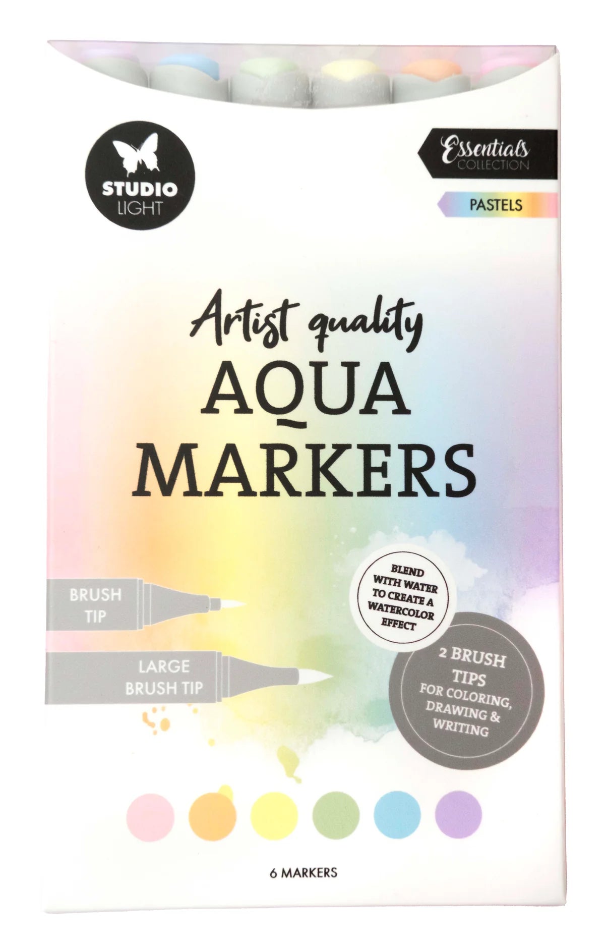 Studio Light - Aqua Markers - Pastels 6pcs