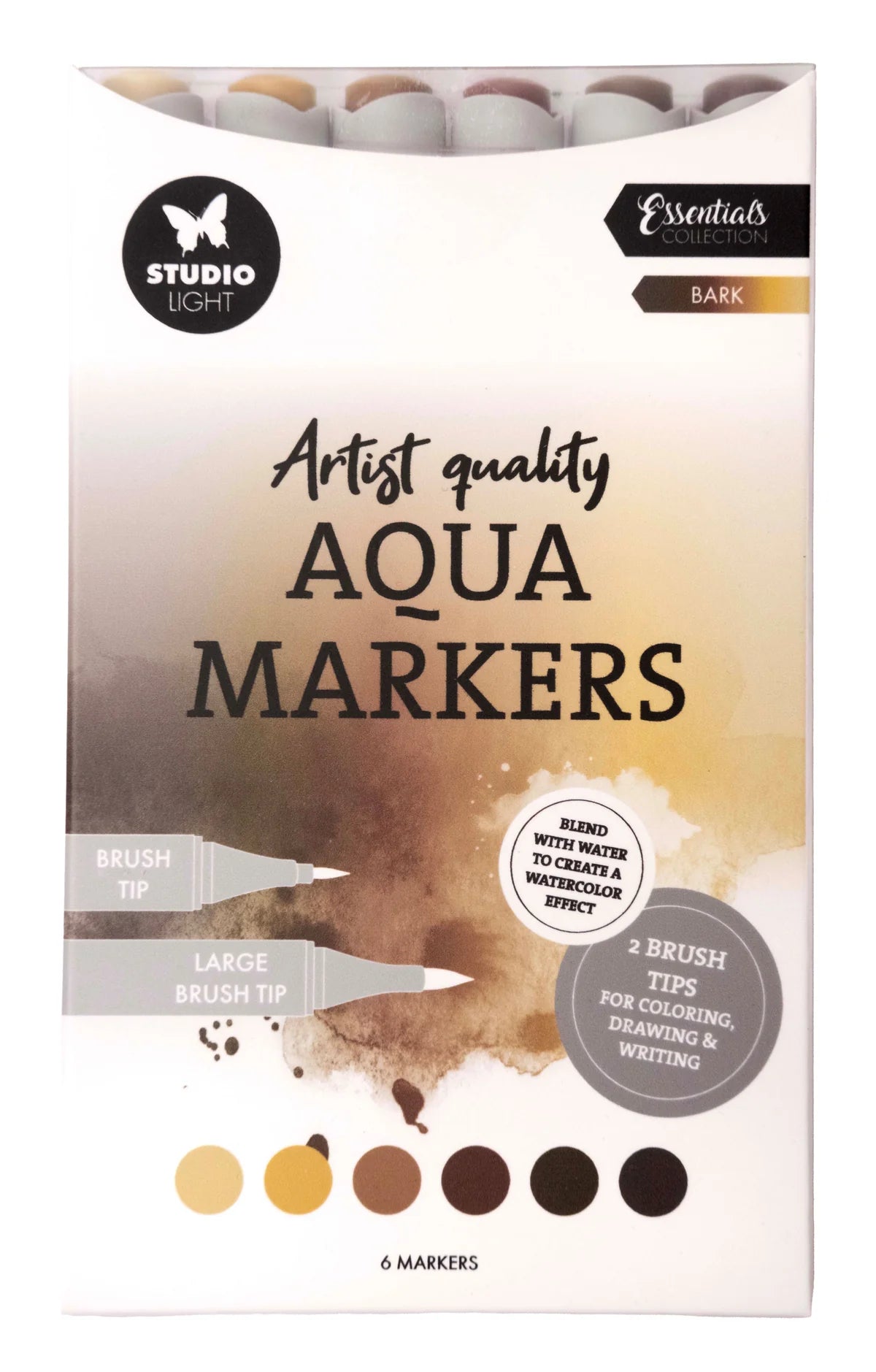 Studio Light - Aqua Markers - Bark 6pcs
