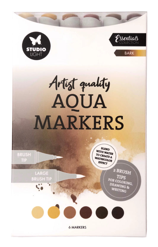 Studio Light - Aqua Markers - Bark 6pcs
