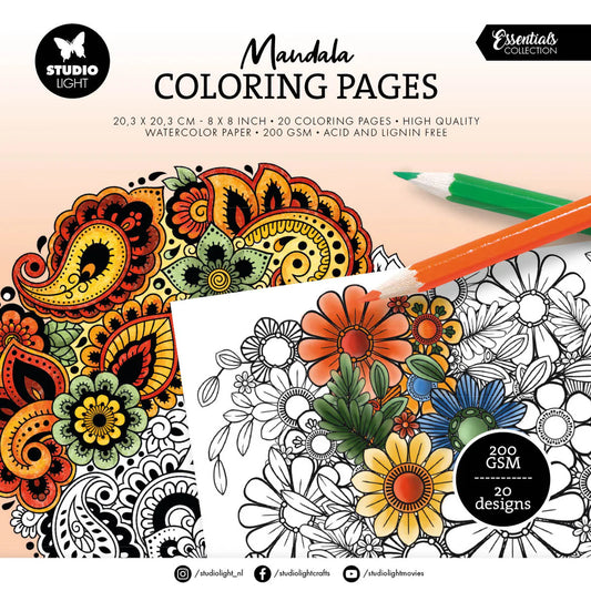 Studio Light - Mandala Watercolor Coloring Pages