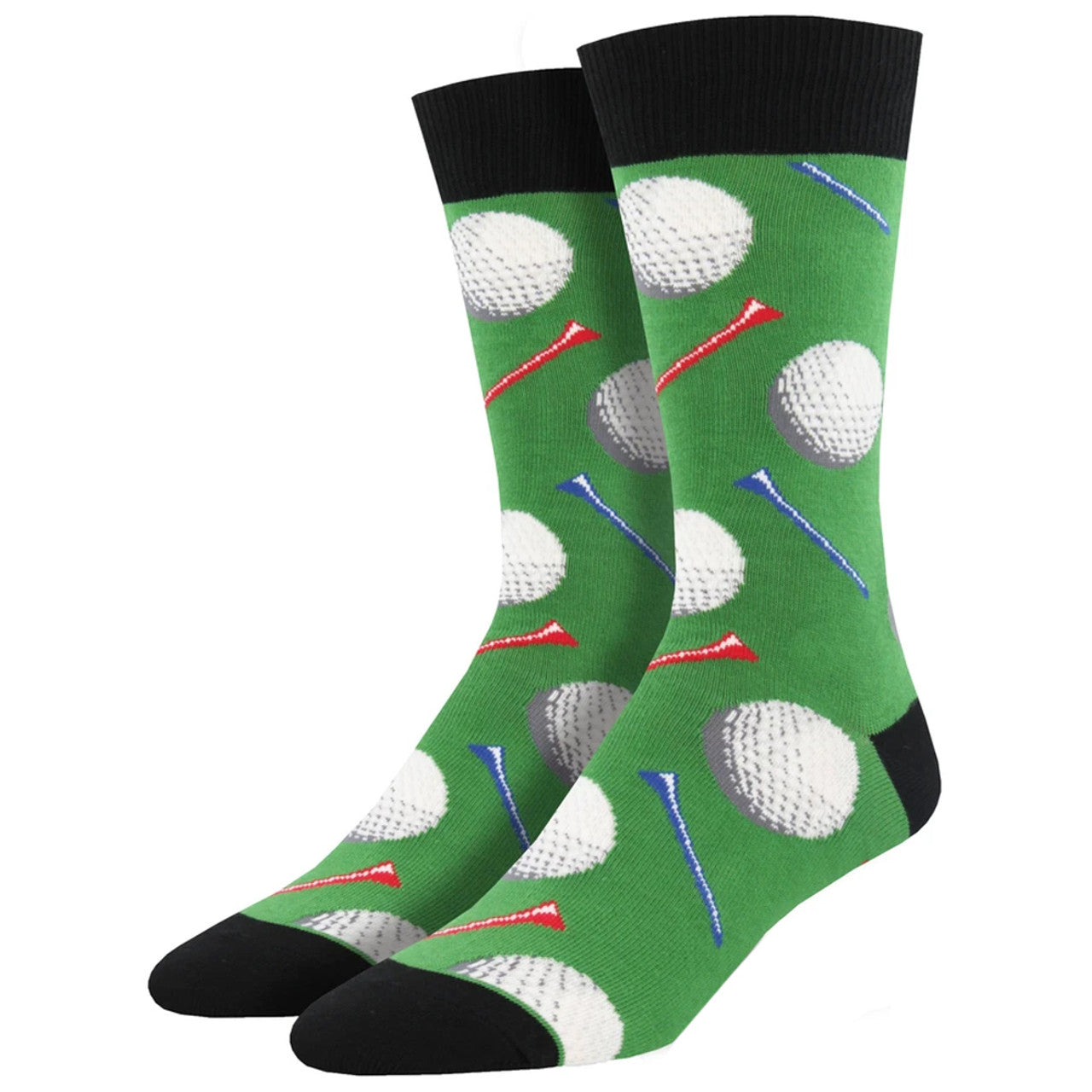 Mens Tee It Up Green Cotton Crew