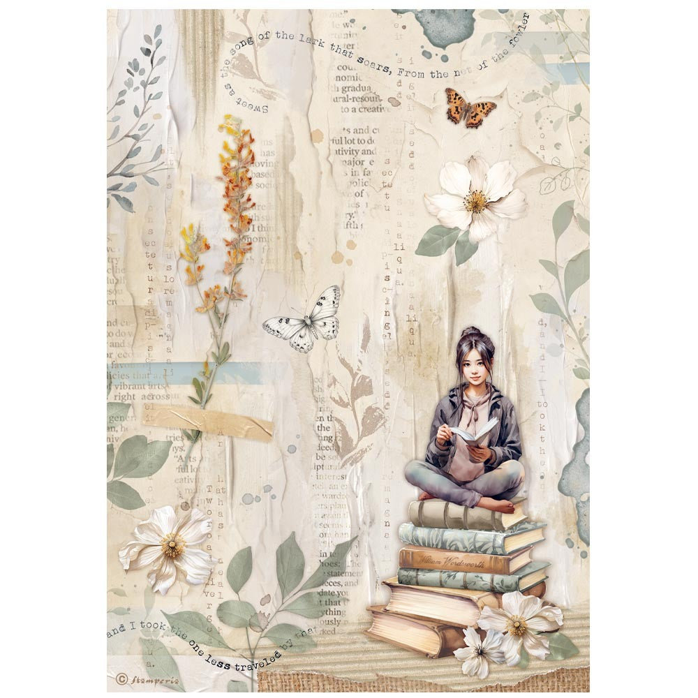 Stamperia Create Happiness Secret Diary - Books A4 Rice Paper