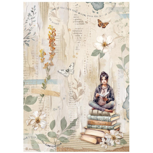 Stamperia Create Happiness Secret Diary - Books A4 Rice Paper