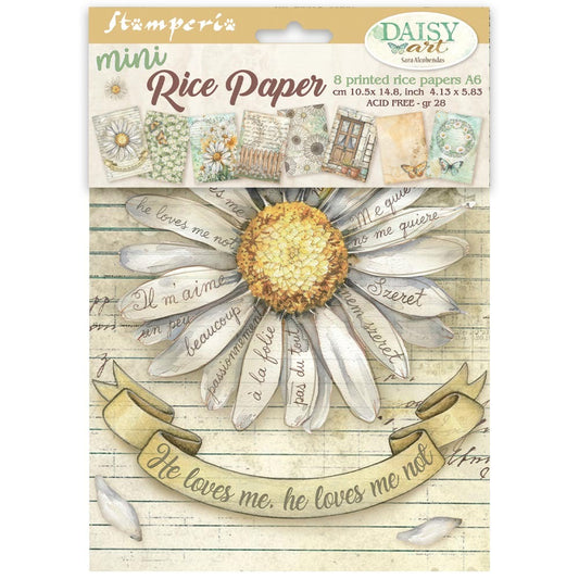 Stamperia - A6 Mini Rice Paper - Daisy Art