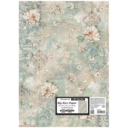 Stameria- Art Stories - Big Rice Paper - Peony Pattern