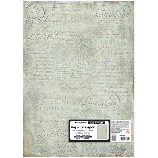 Stamperia - Art Stories - Big Rice Paper - Manuscript Pattern