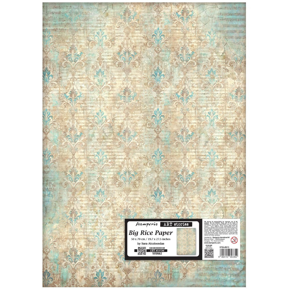 Stamperia Art Stories Big Rice Paper Symphony Tapestry Patte