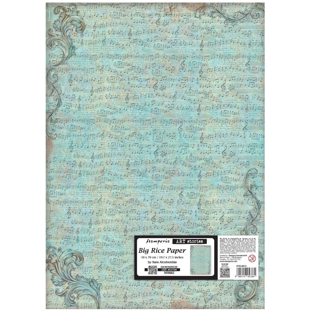 Stamperia Art Stories Big Rice Paper Symphony Sheet Music