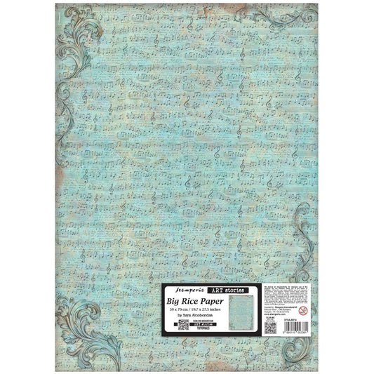 Stamperia Art Stories Big Rice Paper Symphony Sheet Music