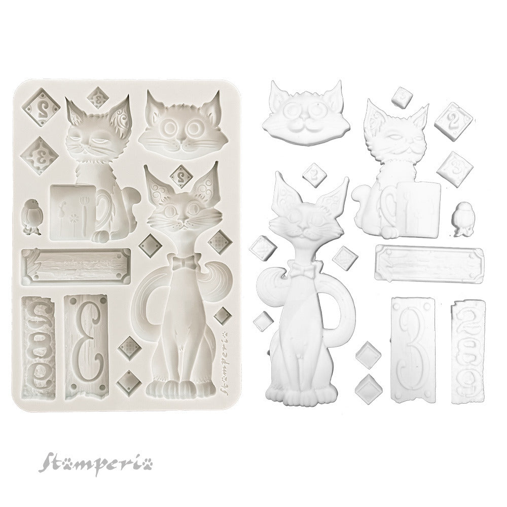 Stamperia - Fury Friends Collection - A5 Silicon Mould, Cats