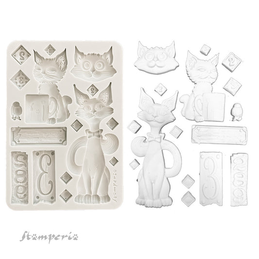 Stamperia - Fury Friends Collection - A5 Silicon Mould, Cats