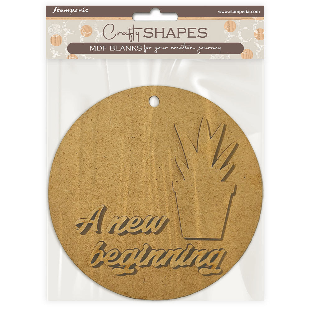 Stamperia Crafty Shapes A New Beginning - Round Tag w/ Plant