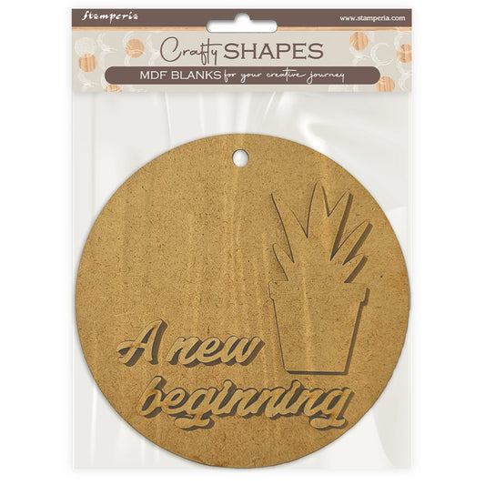 Stamperia Crafty Shapes A New Beginning - Round Tag w/ Plant