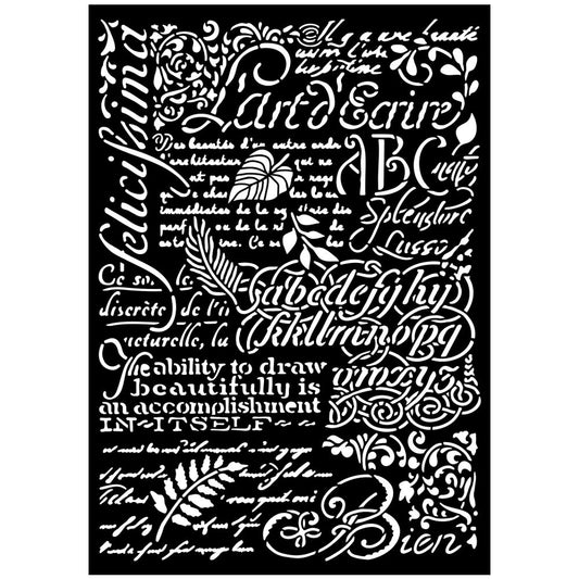 Stamperia- Art Stories - A3 Media Stencil - Writings