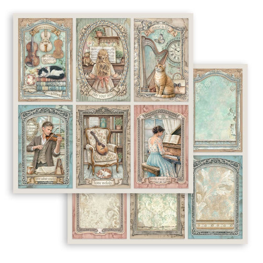 Stamperia 12x12 Patterned Paper Symphony 6 Cards