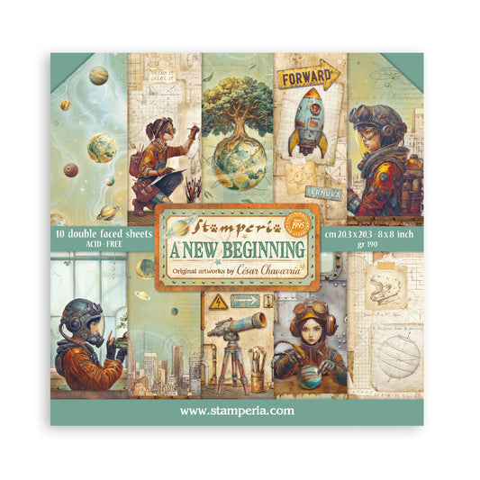 Stamperia A New Beginning Paper Pad 8x8"