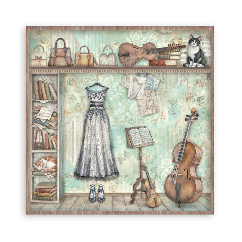 Stamperia Scrapbooking Maxi Pad Symphony 8x8"