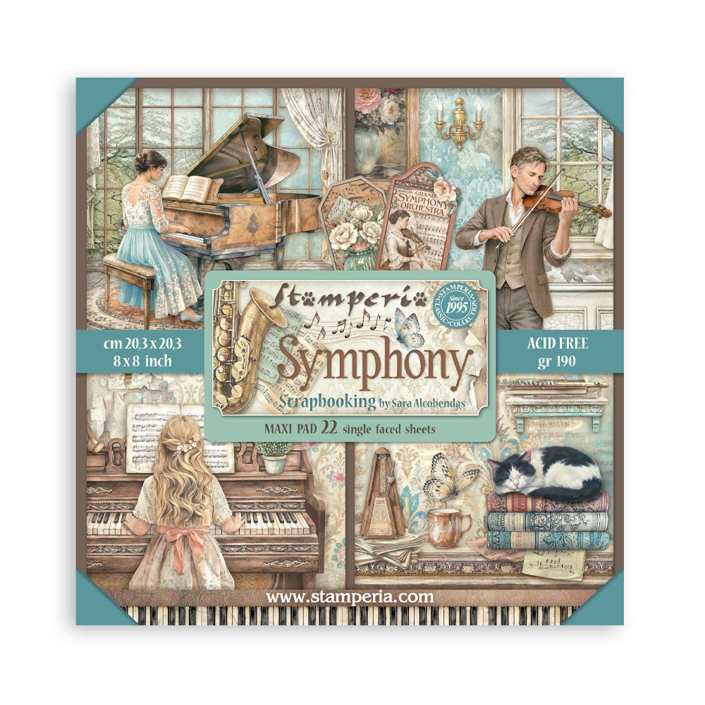 Stamperia Scrapbooking Maxi Pad Symphony 8x8"