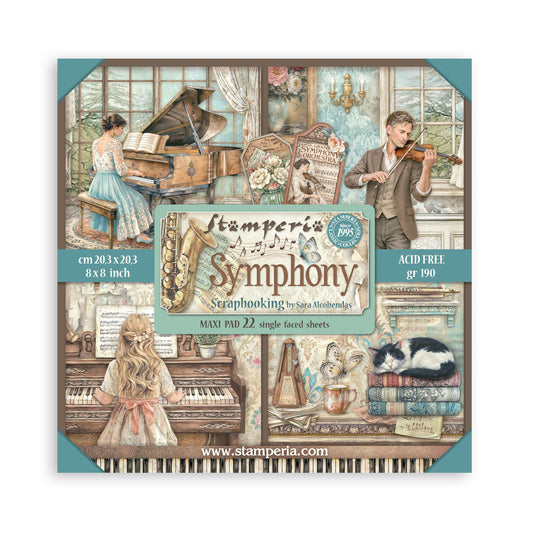 Stamperia Scrapbooking Maxi Pad Symphony 8x8"