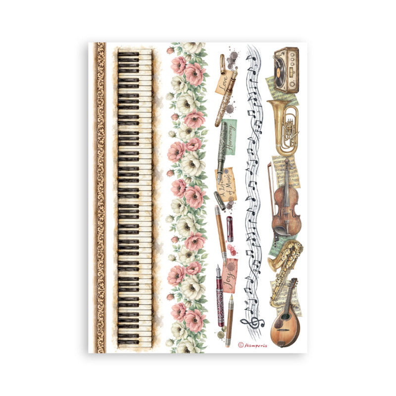 Stamperia A5 Washi Pad Symphony