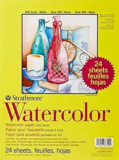 Strathmore 300 Watercolor Cold Press 24 Sheets 9"x12"