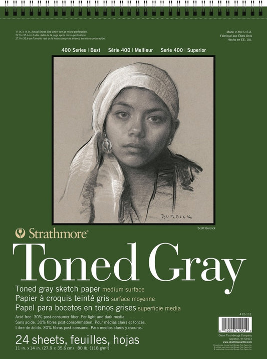 Strathmore 400 Series Toned Sketch Pad Gray 11x14"