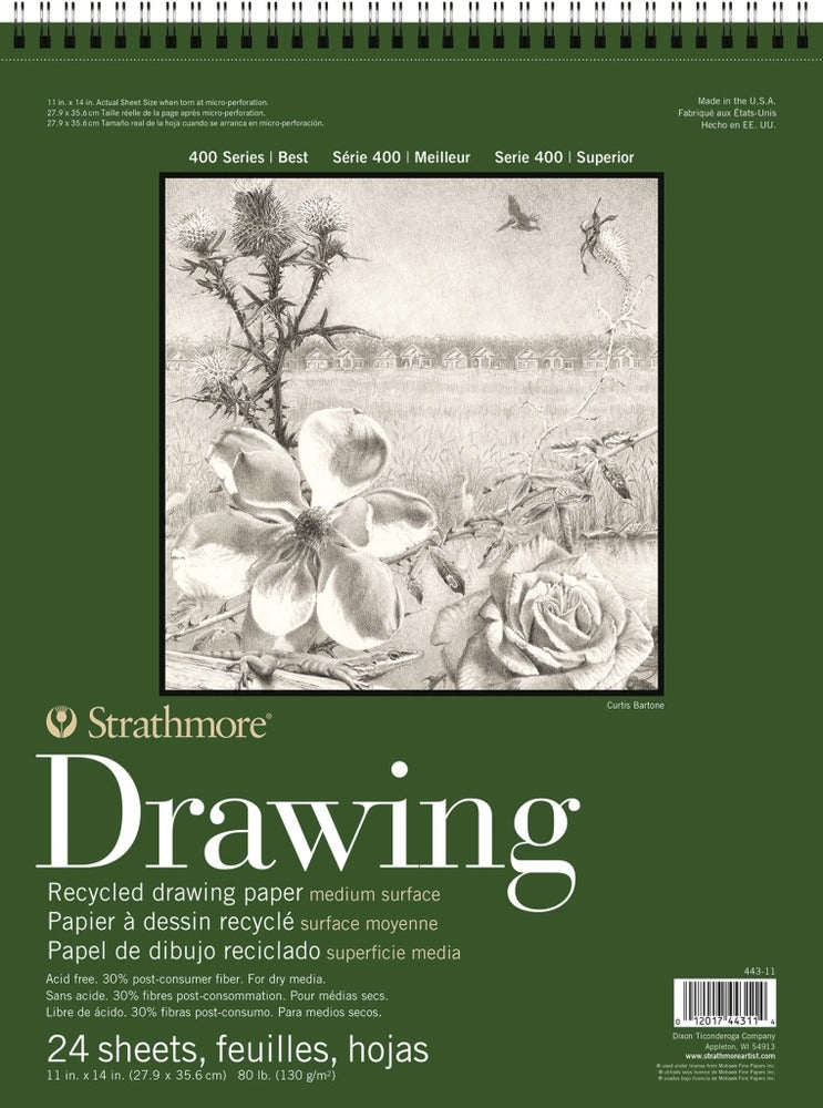 400 Series Recycled Drawing Pad Medium Surface 11x14"