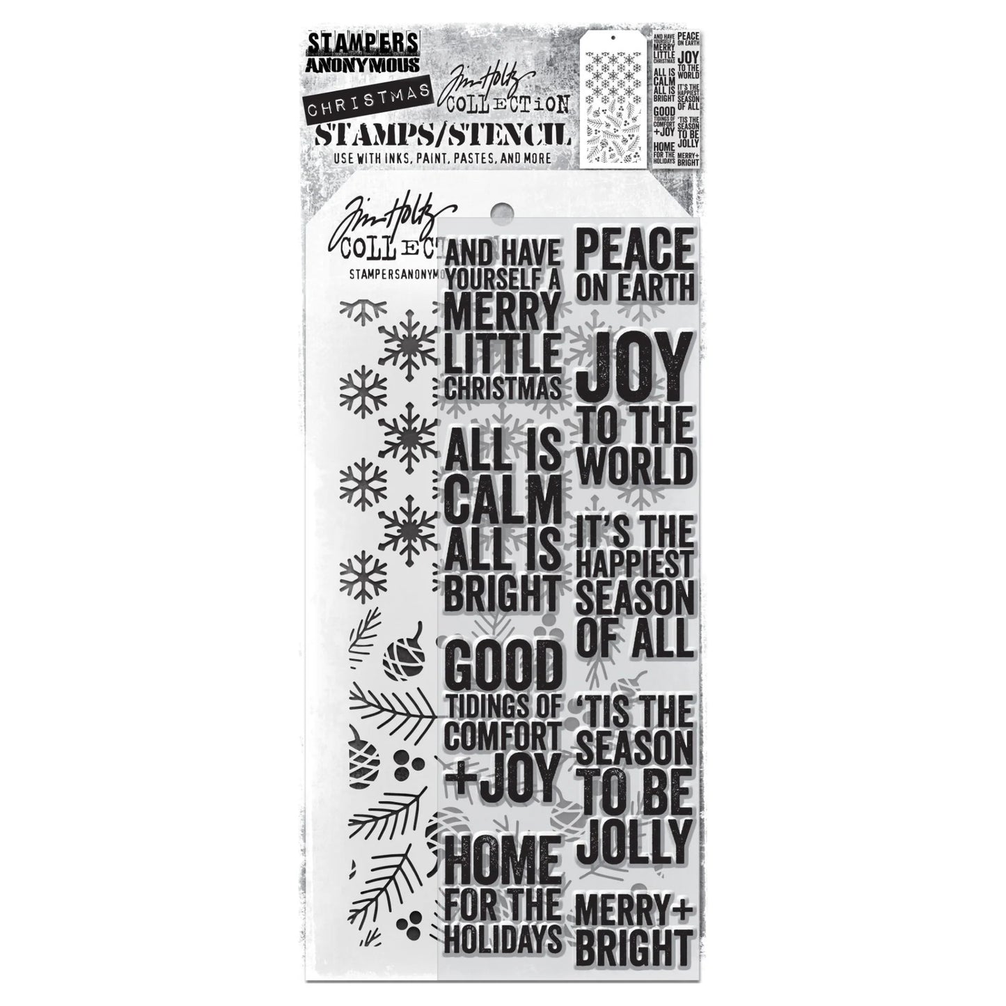 Tim Holtz & Stampers Anonymous Mixed Media - Bold Tidings, Flurries, and Gatherings