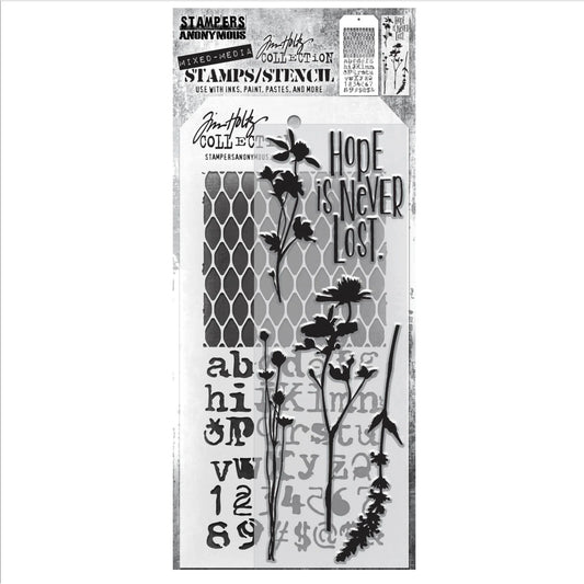 Tim Holtz Stampers Anonymous Mixed Media Stamp Stencil #21